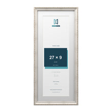 Louis Range Silver Picture, Photo & Poster Frame with White Mount - 31x13" Frame for 27x9" Photo, Silver