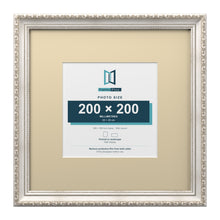 Louis Range Silver Picture, Photo & Poster Frame with Ivory Mount - 35x35cm Frame for 20x20cm Photo, Silver