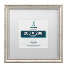 Louis Range Silver Picture, Photo & Poster Frame with White Mount - 35x35cm Frame for 20x20cm Photo, Silver