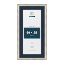 Louis Range Silver Picture, Photo & Poster Frame with Pacific Blue Mount - 70x35cm Frame for 60x25cm Photo, Silver