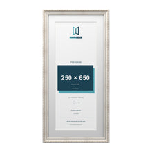 Louis Range Silver Picture, Photo & Poster Frame with White Mount - 75x35cm Frame for 65x25cm Photo, Silver