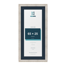 Louis Range Silver Picture, Photo & Poster Frame with Pacific Blue Mount - 75x35cm Frame for 65x25cm Photo, Silver