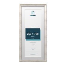 Louis Range Silver Picture, Photo & Poster Frame with White Mount - 80x35cm Frame for 70x25cm Photo, Silver