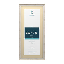Louis Range Silver Picture, Photo & Poster Frame with Ivory Mount - 80x35cm Frame for 70x25cm Photo, Silver