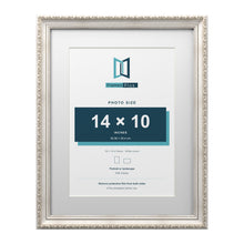 Louis Range Silver Picture, Photo & Poster Frame with White Mount - 18x14" Frame for 14x10" Photo, Silver