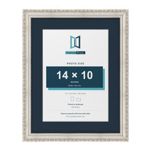 Louis Range Silver Picture, Photo & Poster Frame with Pacific Blue Mount - 18x14" Frame for 14x10" Photo, Silver