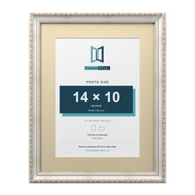 Louis Range Silver Picture, Photo & Poster Frame with Ivory Mount - 18x14" Frame for 14x10" Photo, Silver