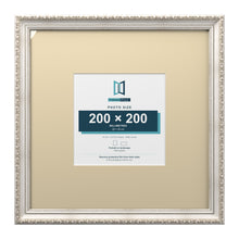Louis Range Silver Picture, Photo & Poster Frame with Ivory Mount - 40x40cm Frame for 20x20cm Photo, Silver