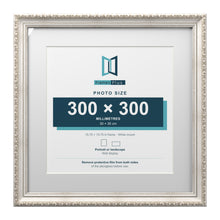 Louis Range Silver Picture, Photo & Poster Frame with White Mount - 40x40cm Frame for 30x30cm Photo, Silver