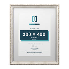 Louis Range Silver Picture, Photo & Poster Frame with White Mount - 50x40cm Frame for 40x30cm Photo, Silver