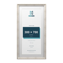 Louis Range Silver Picture, Photo & Poster Frame with White Mount - 80x40cm Frame for 70x30cm Photo, Silver