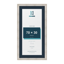 Louis Range Silver Picture, Photo & Poster Frame with Pacific Blue Mount - 80x40cm Frame for 70x30cm Photo, Silver