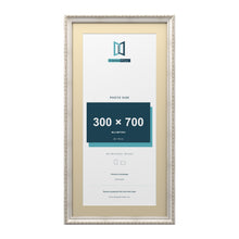 Louis Range Silver Picture, Photo & Poster Frame with Ivory Mount - 80x40cm Frame for 70x30cm Photo, Silver