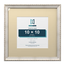 Louis Range Silver Picture, Photo & Poster Frame with Ivory Mount - 16x16" Frame for 10x10" Photo, Silver
