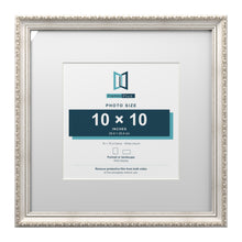 Louis Range Silver Picture, Photo & Poster Frame with White Mount - 16x16" Frame for 10x10" Photo, Silver