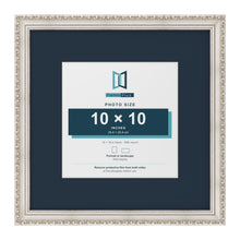 Louis Range Silver Picture, Photo & Poster Frame with Pacific Blue Mount - 16x16" Frame for 10x10" Photo, Silver