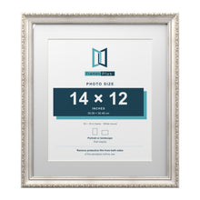 Louis Range Silver Picture, Photo & Poster Frame with White Mount - 18x16" Frame for 14x12" Photo, Silver