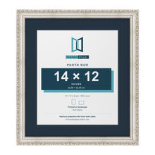 Louis Range Silver Picture, Photo & Poster Frame with Pacific Blue Mount - 18x16" Frame for 14x12" Photo, Silver