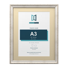 Louis Range Silver Picture, Photo & Poster Frame with Ivory Mount - 20x16" Frame for A3 Photo, Silver
