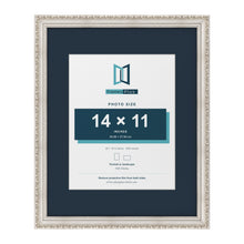 Louis Range Silver Picture, Photo & Poster Frame with Pacific Blue Mount - 20x16" Frame for 14x11" Photo, Silver