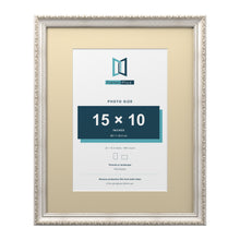 Louis Range Silver Picture, Photo & Poster Frame with Ivory Mount - 20x16" Frame for 15x10" Photo, Silver