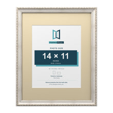 Louis Range Silver Picture, Photo & Poster Frame with Ivory Mount - 20x16" Frame for 14x11" Photo, Silver