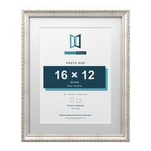 Louis Range Silver Picture, Photo & Poster Frame with White Mount - 20x16" Frame for 16x12" Photo, Silver