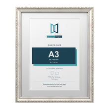 Louis Range Silver Picture, Photo & Poster Frame with White Mount - 20x16" Frame for A3 Photo, Silver