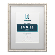 Louis Range Silver Picture, Photo & Poster Frame with White Mount - 20x16" Frame for 14x11" Photo, Silver