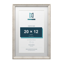 Louis Range Silver Picture, Photo & Poster Frame with White Mount - 24x16" Frame for 20x12" Photo, Silver