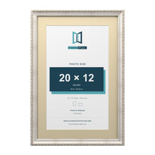Louis Range Silver Picture, Photo & Poster Frame with Ivory Mount - 24x16" Frame for 20x12" Photo, Silver