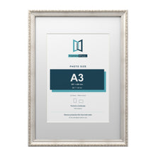 Louis Range Silver Picture, Photo & Poster Frame with White Mount - A2 Frame for A3 Photo, Silver