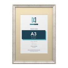 Louis Range Silver Picture, Photo & Poster Frame with Ivory Mount - A2 Frame for A3 Photo, Silver