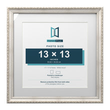Louis Range Silver Picture, Photo & Poster Frame with White Mount - 17x17" Frame for 13x13" Photo, Silver
