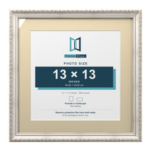 Louis Range Silver Picture, Photo & Poster Frame with Ivory Mount - 17x17" Frame for 13x13" Photo, Silver