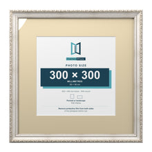 Louis Range Silver Picture, Photo & Poster Frame with Ivory Mount - 45x45cm Frame for 30x30cm Photo, Silver