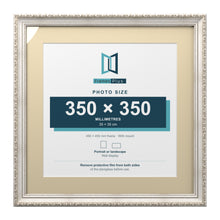 Louis Range Silver Picture, Photo & Poster Frame with Ivory Mount - 45x45cm Frame for 35x35cm Photo, Silver