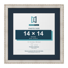 Louis Range Silver Picture, Photo & Poster Frame with Pacific Blue Mount - 18x18" Frame for 14x14" Photo, Silver