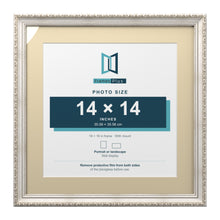 Louis Range Silver Picture, Photo & Poster Frame with Ivory Mount - 18x18" Frame for 14x14" Photo, Silver