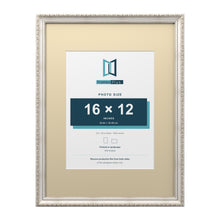 Louis Range Silver Picture, Photo & Poster Frame with Ivory Mount - 24x18" Frame for 16x12" Photo, Silver