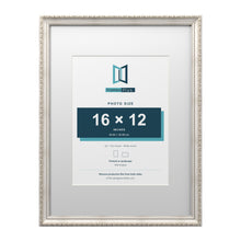 Louis Range Silver Picture, Photo & Poster Frame with White Mount - 24x18" Frame for 16x12" Photo, Silver