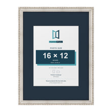 Louis Range Silver Picture, Photo & Poster Frame with Pacific Blue Mount - 24x18" Frame for 16x12" Photo, Silver