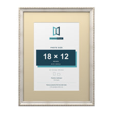 Louis Range Silver Picture, Photo & Poster Frame with Ivory Mount - 24x18" Frame for 18x12" Photo, Silver