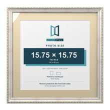 Louis Range Silver Picture, Photo & Poster Frame with Ivory Mount - 50x50cm Frame for 40x40cm Photo, Silver