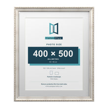 Louis Range Silver Picture, Photo & Poster Frame with White Mount - 60x50cm Frame for 50x40cm Photo, Silver
