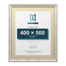 Louis Range Silver Picture, Photo & Poster Frame with Ivory Mount - 60x50cm Frame for 50x40cm Photo, Silver