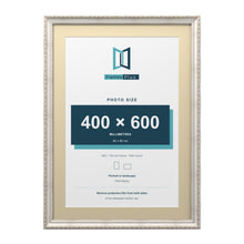 Louis Range Silver Picture, Photo & Poster Frame with Ivory Mount - 70x50cm Frame for 60x40cm Photo, Silver