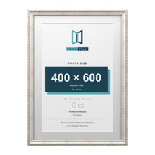 Louis Range Silver Picture, Photo & Poster Frame with White Mount - 70x50cm Frame for 60x40cm Photo, Silver