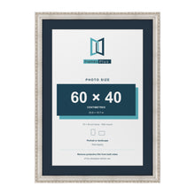 Louis Range Silver Picture, Photo & Poster Frame with Pacific Blue Mount - 70x50cm Frame for 60x40cm Photo, Silver
