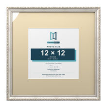 Louis Range Silver Picture, Photo & Poster Frame with Ivory Mount - 20x20" Frame for 12x12" Photo, Silver